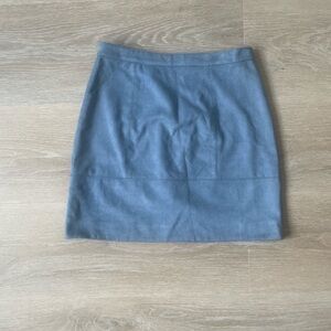 Blue Mini Suede Pencil Skirt